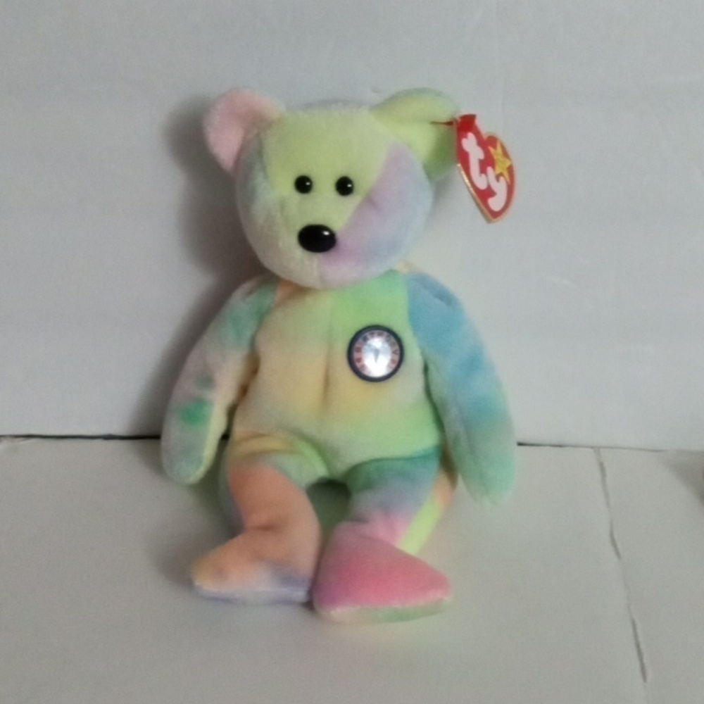 Ty Beanie Original Baby "BB Birthday " Tie Dye 1999